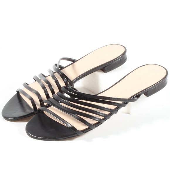 Something Navy Shoes - Something Navy Multi Strap Leather Slide Sandals